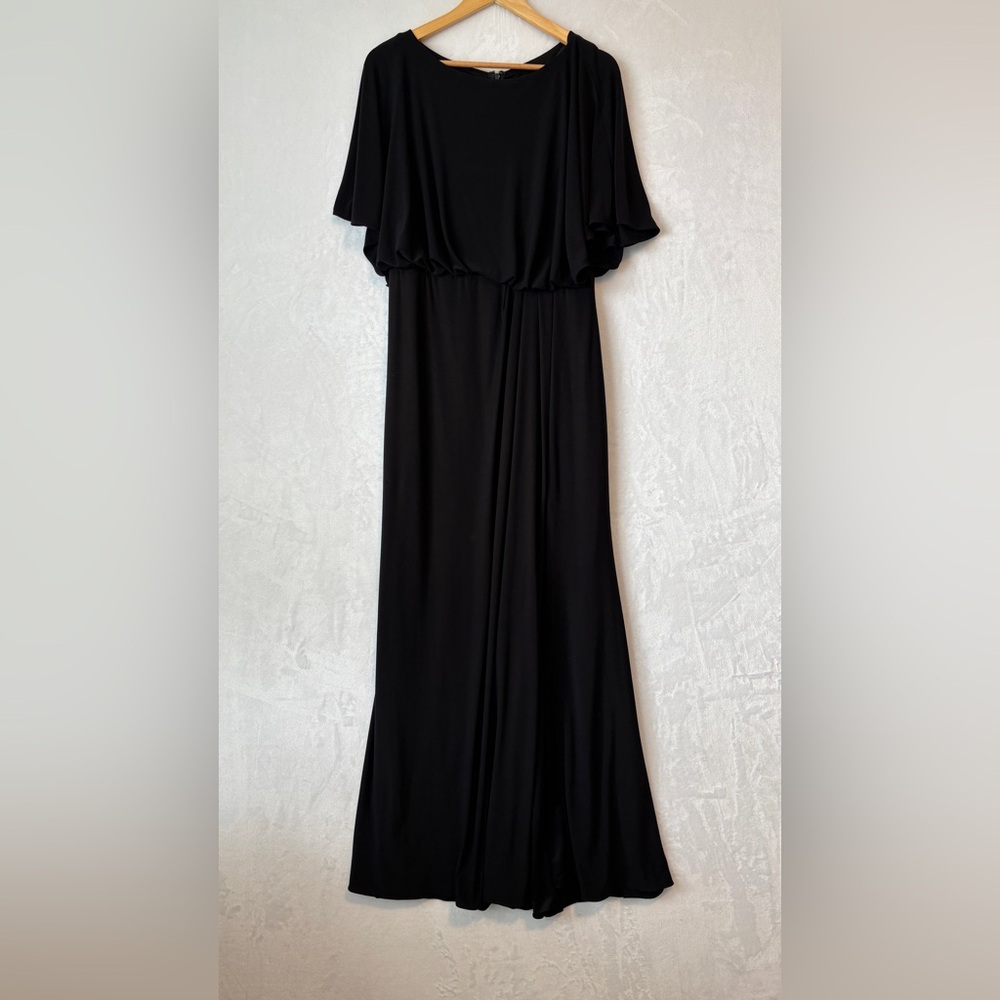 BHLDN Black Maxi Dress with Cape Sleeves - Picture 3 of 11